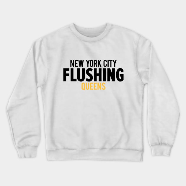 Flushing Queens Logo - A Minimalist Ode to Borough's Vibrant Heart Crewneck Sweatshirt by Boogosh